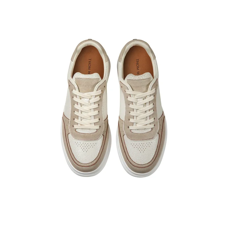 THOM WILLS Ice Crack Casual Trainer Shoes Low Top Skateboard Shoes Unisex Khaki-3