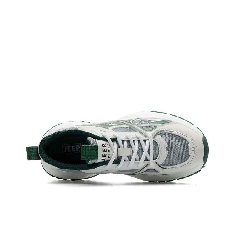 JEEP SPIRIT Anti Slip And Wear Resistant Height Increasing Low Top Chunky Sneakers Men's Glaze Green-3