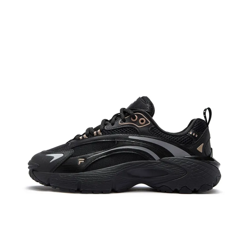 FILA FUSION Anti-Slip Wear-Resistant Low-Top Casual Shoes Women's Black Gray-0