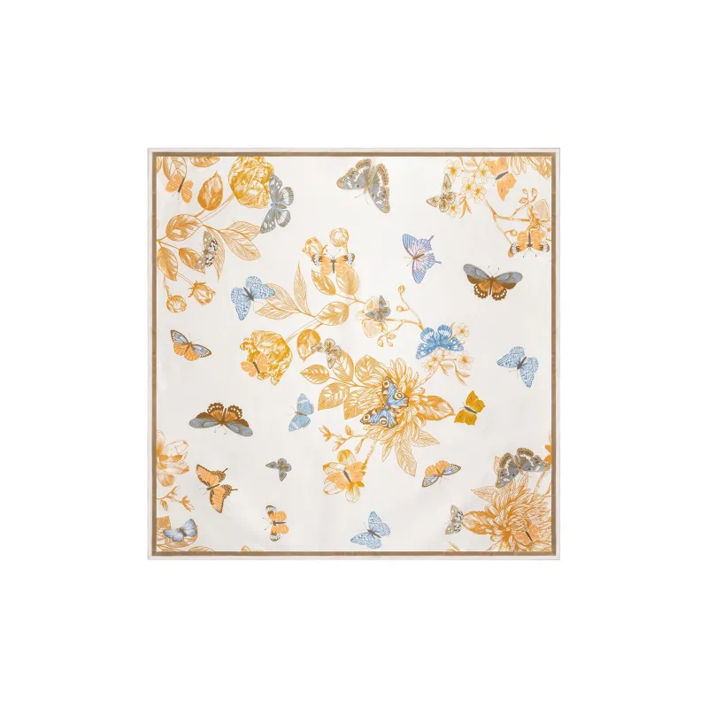 Shanghai Story 100% Mulberry Silk Scarves Women's Blue White, Gift Box Set-66