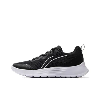 LiNing Feather Cushioned Anti Slip And Wear Resistant Lightweight Low Top Running Shoes Men's Black White