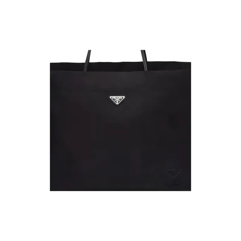 PRADA Recycled Nylon Tote Bag Shopping Bag Handbag Shoulder Bag Large Size Unisex Black-1