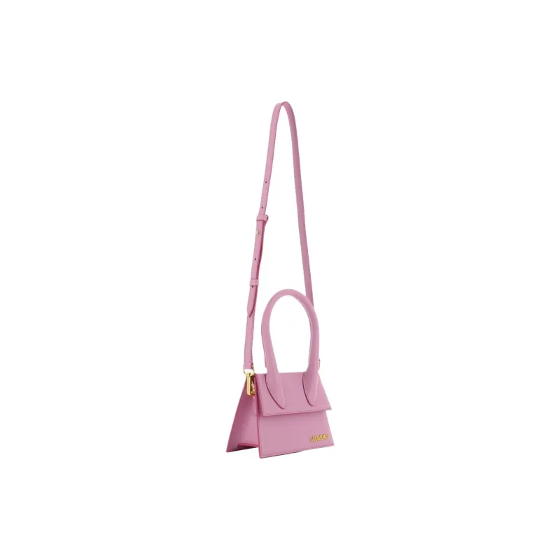 Jacquemus Leather One Shoulder Handbag, Crossbody Bag Trumpets Women's Purple-3