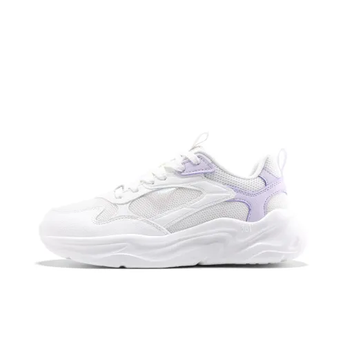 361° Lightweight Coverage Cushioning Low-Top Sprint Running Shoes Women's White Purple