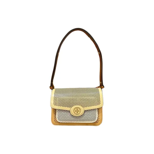 TORY BURCH Robinson Leather Small Square Bag, Crossbody Bag, Shoulder Bag Trumpets Women's Brown
