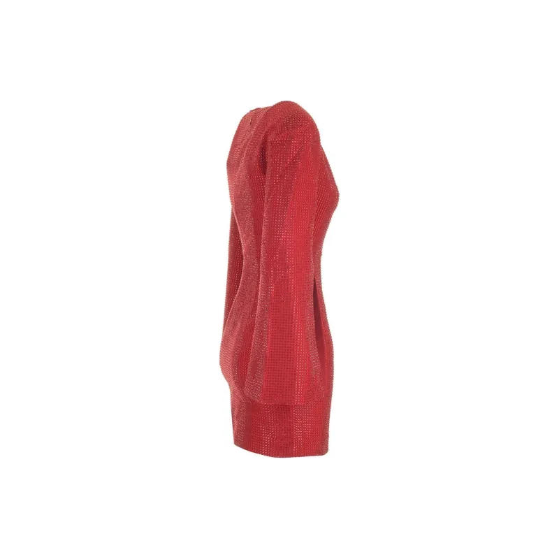 ROLAND MOURET Embellished V Neck Mini Dress-3