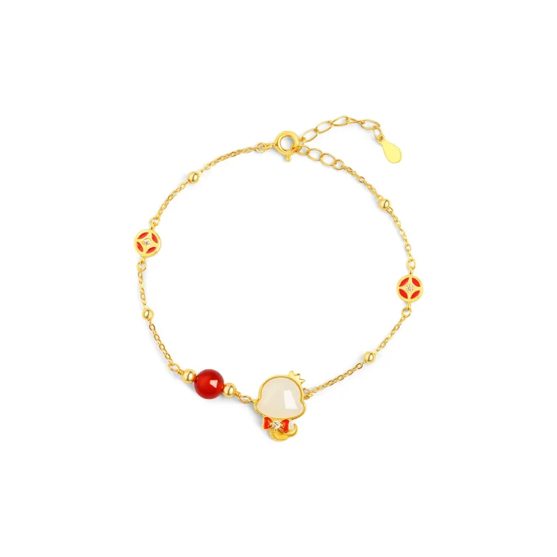 Lao Feng Xiang Hetian Jade Bracelets White Jade/Pale Greenish White Jade Women's-0