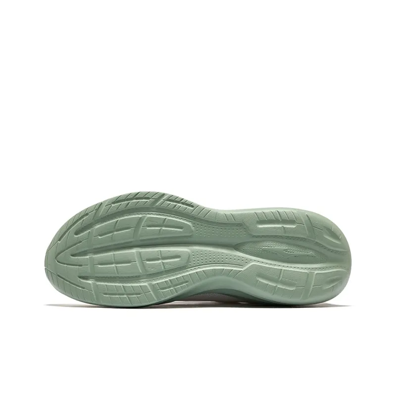 Erke Cushioning Lightweight Rebound Low Top Casual Running Shoes Men's Microcrystal White/Jet Black Jade Green-4