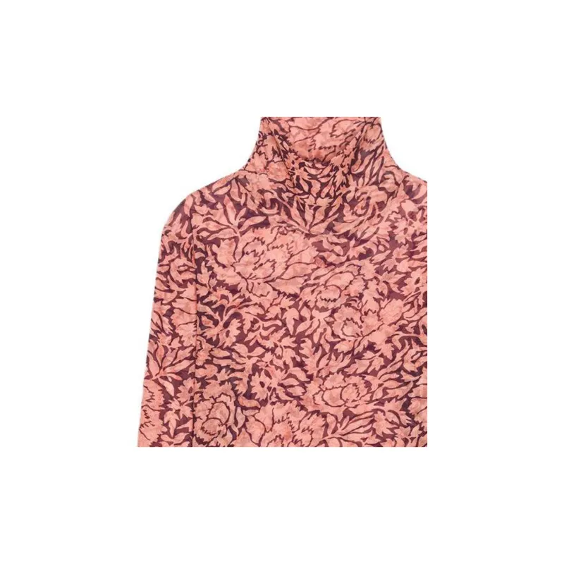 DRIES VAN NOTEN Long Sleeved Sheer Turtleneck Blouse-4