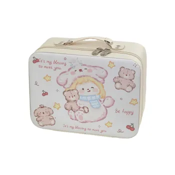 JINGEYU Portable Large Capacity Skin Care Product Storage Box With PU Leather Handle