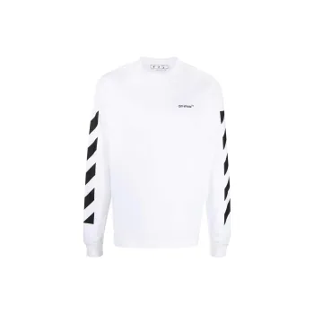 OFF WHITE Diagonal Helvetica Long Sleeve T Shirt