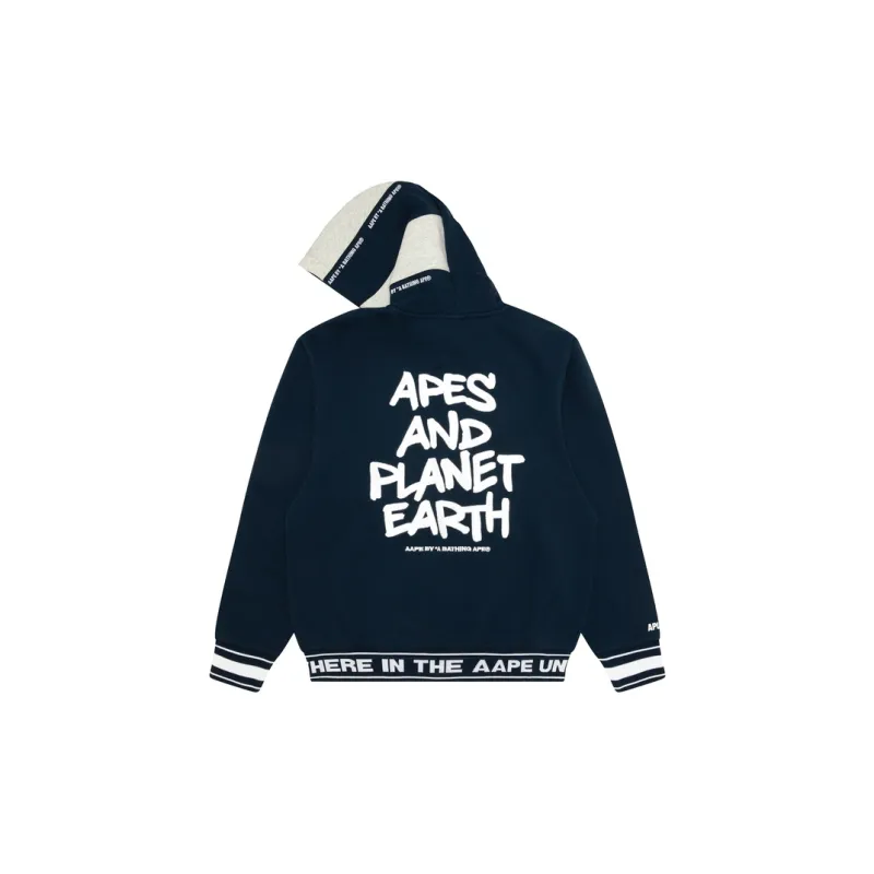 Aape By *A Bathing APE® Moonface Logo Hooded Varsity Jacket-3