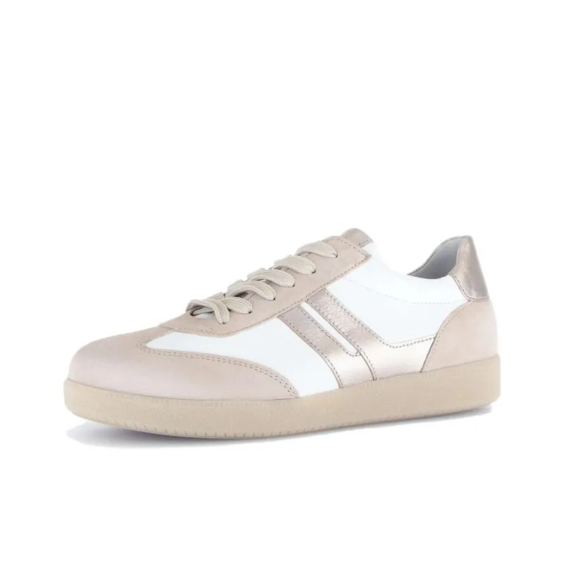 Gabor Fashion Low Top Skateboard Shoes Women's White Pink-2