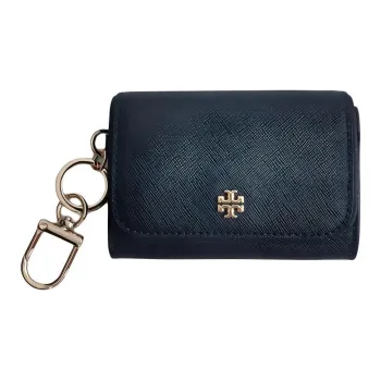 TORY BURCH Emerson Leather Coin Pocket Card Holder Women's Midnight Blue