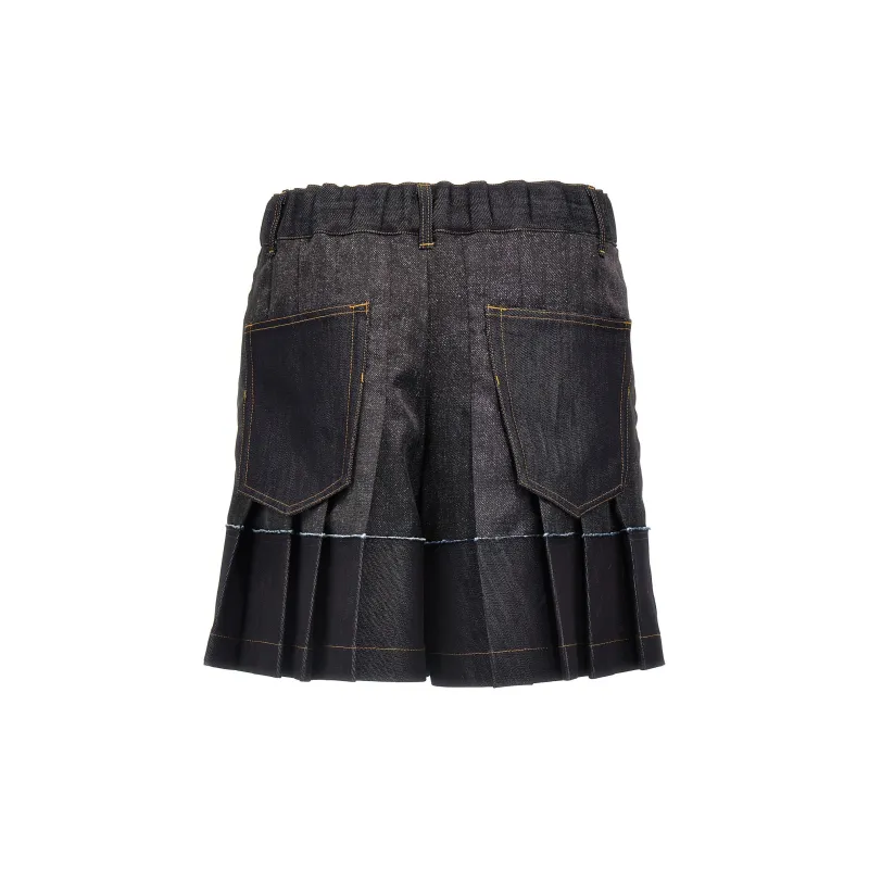 Sacai Wide Leg Flounced Shorts-1