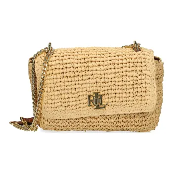 LAUREN RALPH LAUREN Straw Crossbody Bag, Shoulder Bag Medium Size Women's Light Umber