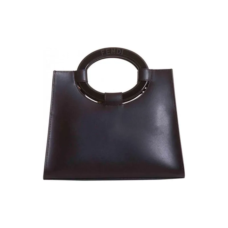 FENDI Calfskin One Shoulder Handbags Small Size Women's Black-1
