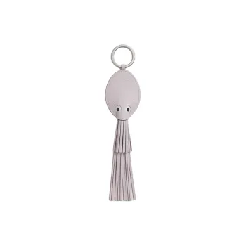 HERMES Calfskin, Lambskin, Stainless Steel Keychains Women's Light Purple