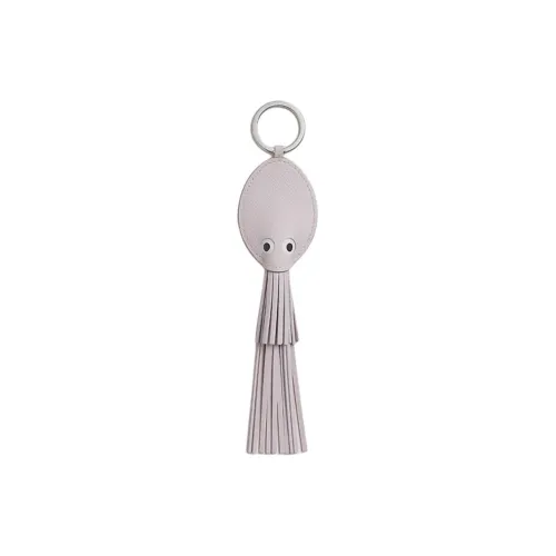 HERMES Calfskin, Lambskin, Stainless Steel Keychains Women's Light Purple