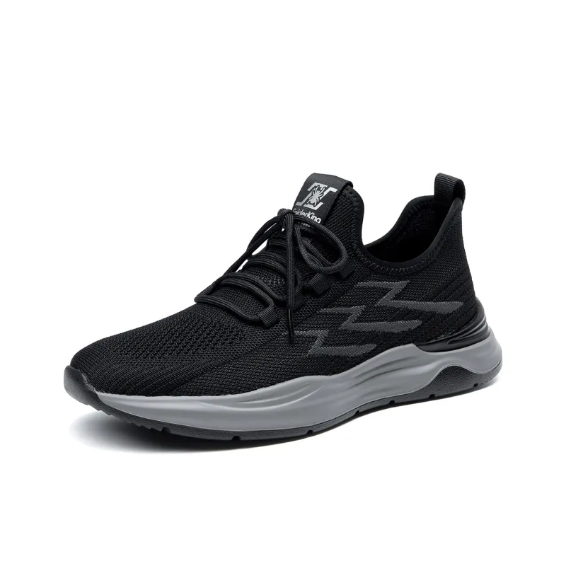 Spider King Anti Slip Wear Resistant Low Top Running Shoes Men's Black-1