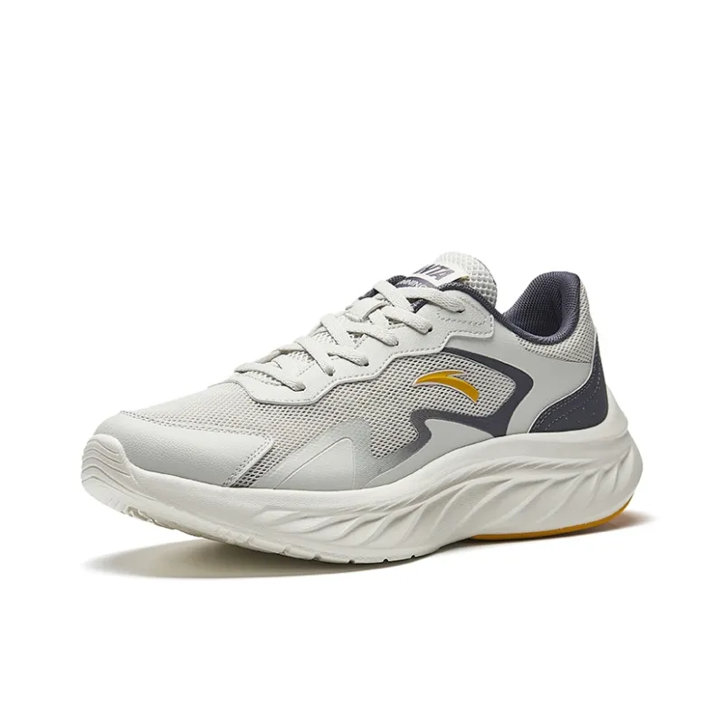 Anta Slip-Resistant Breathable Lightweight Low-Top Casual Running Shoes Men's Gray-1