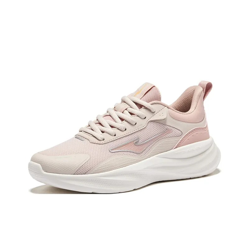Erke Lightweight Rebound Low-Top Casual Running Shoes Women's Pink Brush Gray Clay Pink-2