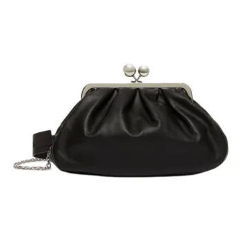 WEEKEND MaxMara Ramhide Clutches Shoulder Bags Medium Size Women's Black