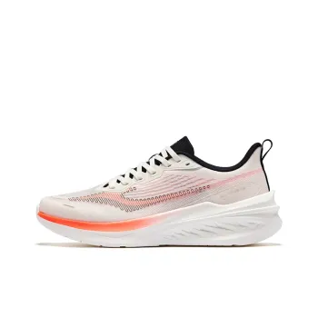 Erke Cushioning Rebound Breathable Low Top Casual Running Shoes Men's White Orange