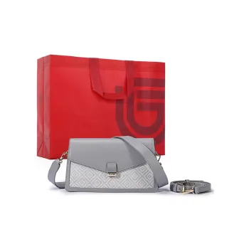 Dubaolu Synthetic Leather Envelope Bag Shoulder Bags Women's Gray/White