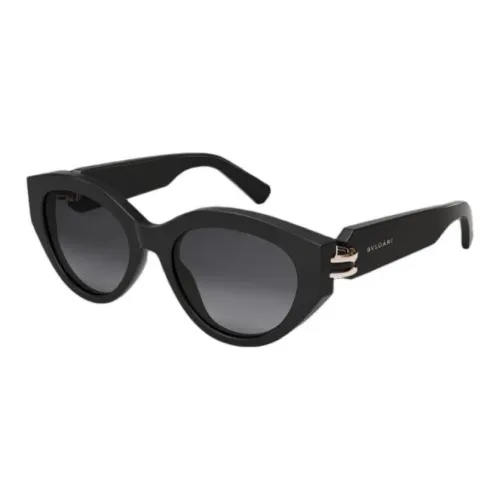 BVLGARI Acetate Oval Sunglasses Unisex Black
