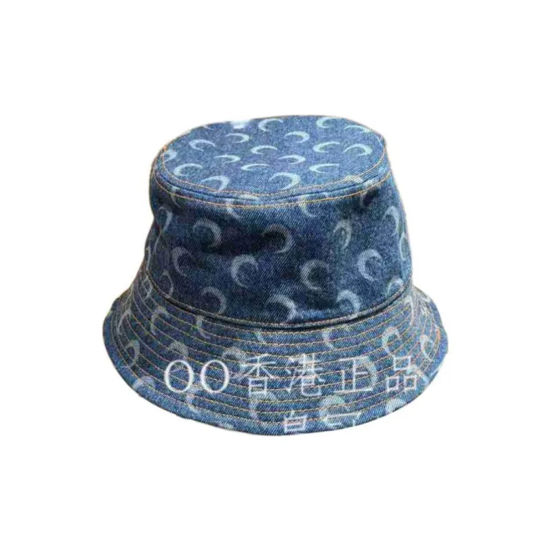 Marine Serre Cotton Fabric Bucket Hats Women's Blue-1