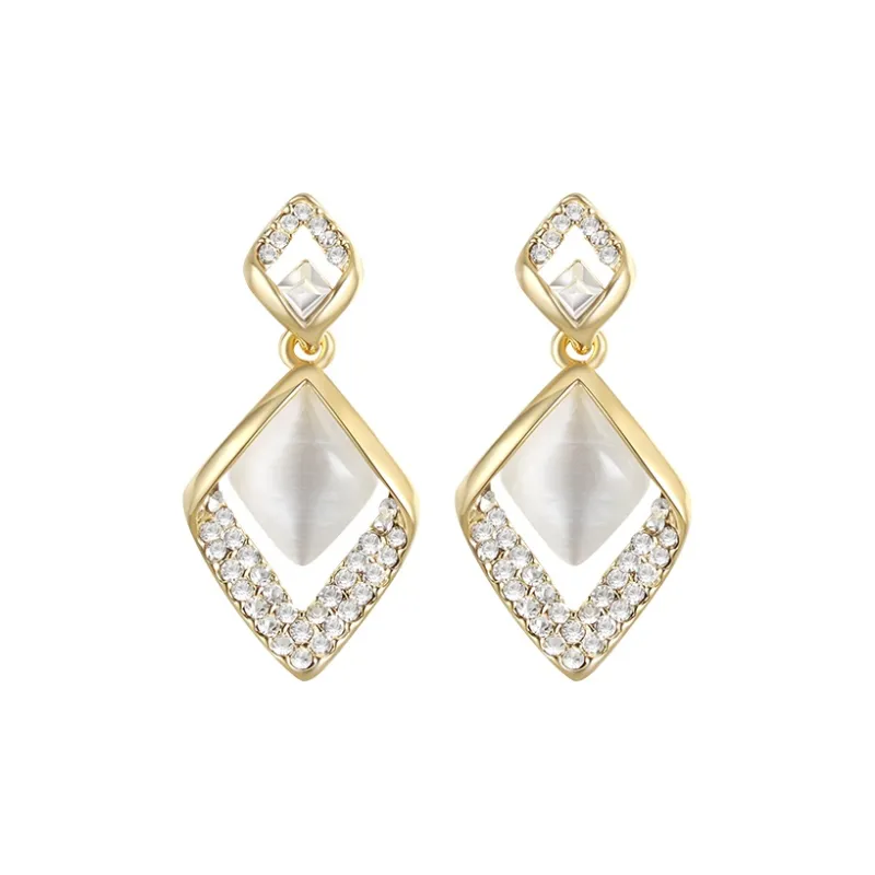 QIMEILA Glass Cat Eye Earrings Women's-0