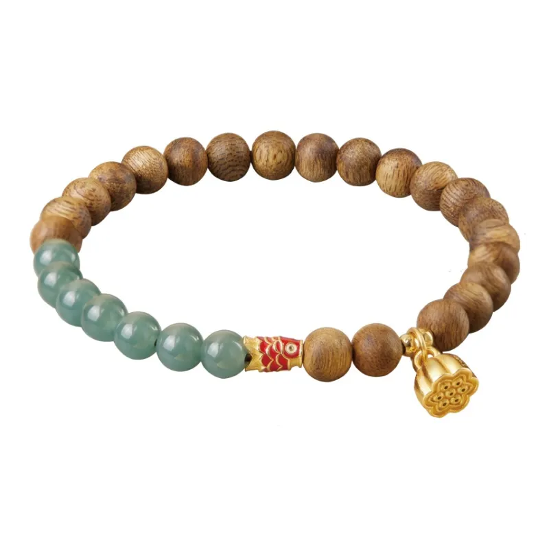 Moonstone Edge Agarwood Bracelets Women's-7