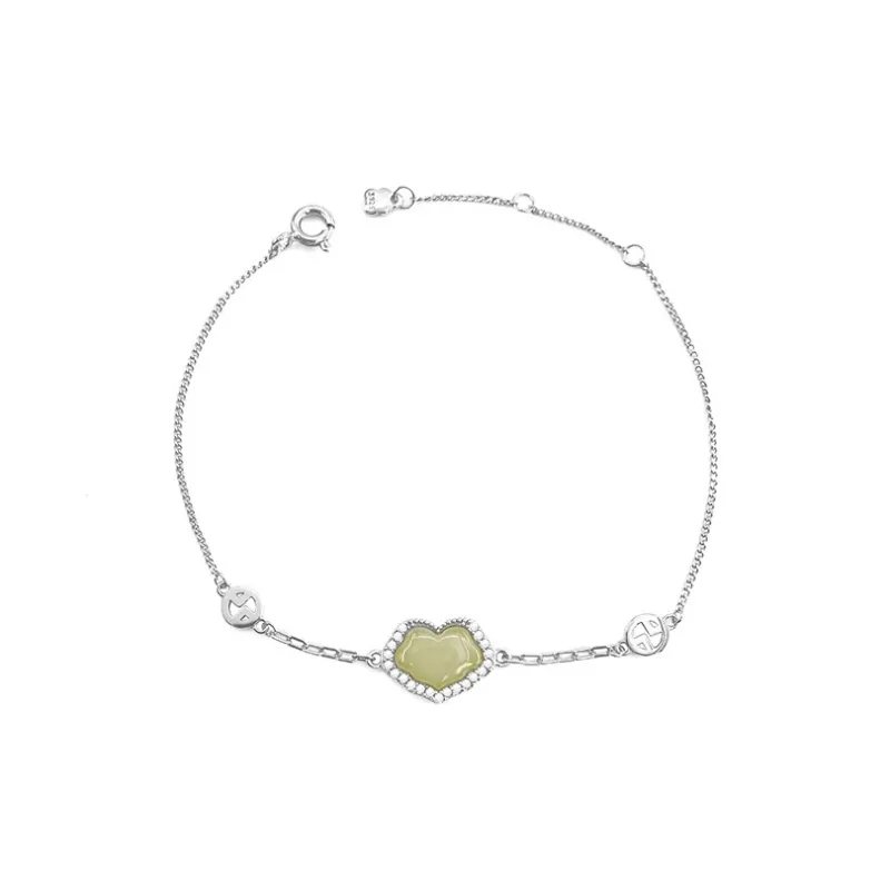 Andaozi Hetian Jade Bracelets Pale Greenish White Jade Women's-4