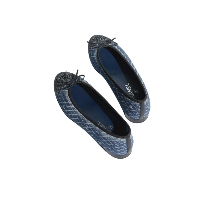 CHANEL Casual Single Shoes Women's Blue-3