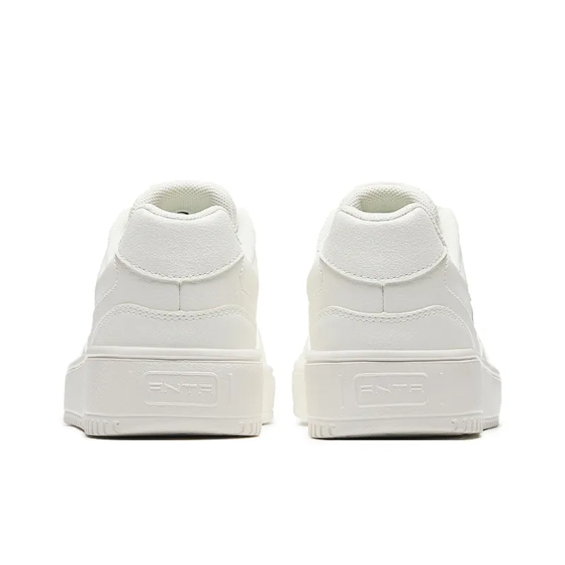 Anta Anti-Slip And Wear-Resistant Lightweight Height Increasing Low-Top Skateboard Shoes Women's White Blue-3