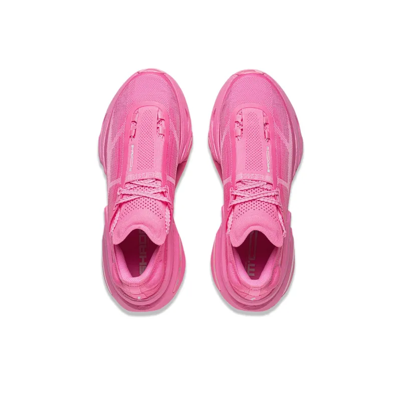 LiNing Shadow 3.0 Cushioned Wear Resistant Breathable Rebound Low Top Running Shoes Unisex Fluorescent Numbers Pink-3