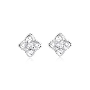 KADER Lucky Four Leaf Clover Series 925 Sterling Silver Stud Earrings Women's