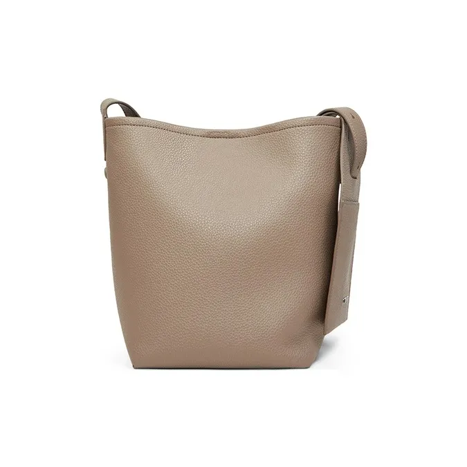 Teenmix Cow Leather Bucket Bag, Shoulder Bag Regular Women's Black/Elephant Gray/Angora Red-13