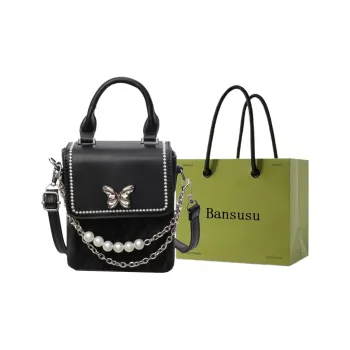 Bansusu Pu Small Square Bag, Shoulder Bag, Crossbody Bag, Handbag Regular Women's Ecru/Silver/Blue/Black/Pink