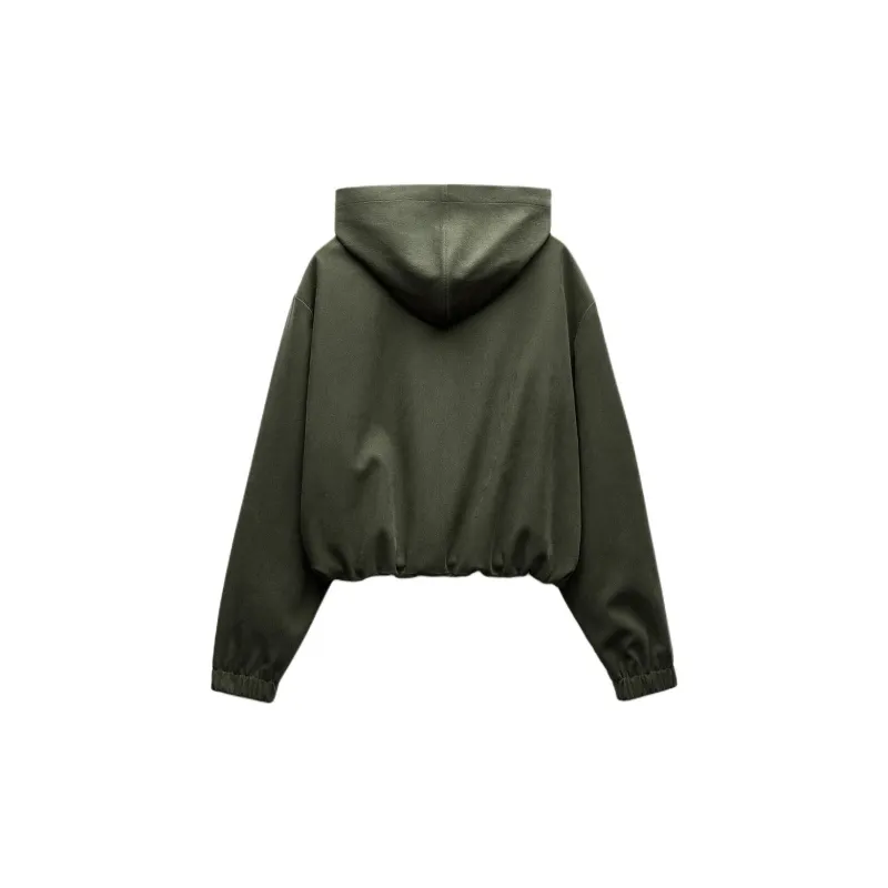 ZARA Jackets Coats Women's Khaki Green-1