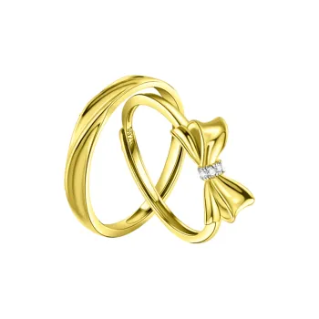 MAGICPOLE 925 Sterling Silver With Zircon Rings Unisex Gold