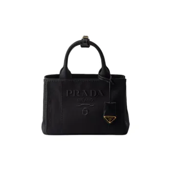 PRADA Canvas Handbag Small Size Women's Black