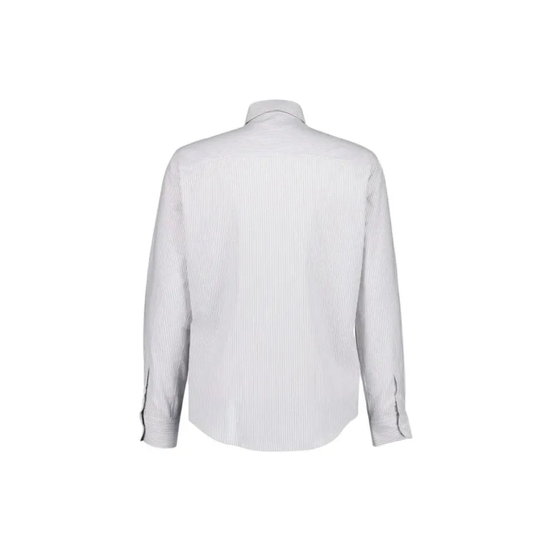 Ami Paris Ami De Coeur Logo Embroidered Pinstriped Shirt-1