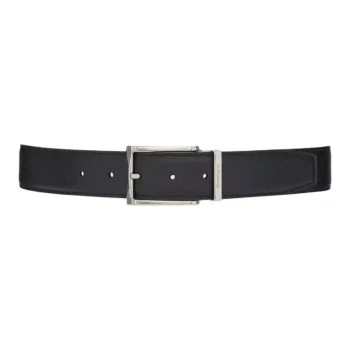 FERRAGAMO Cow Leather Leather Belts Men's Black 3.5CM