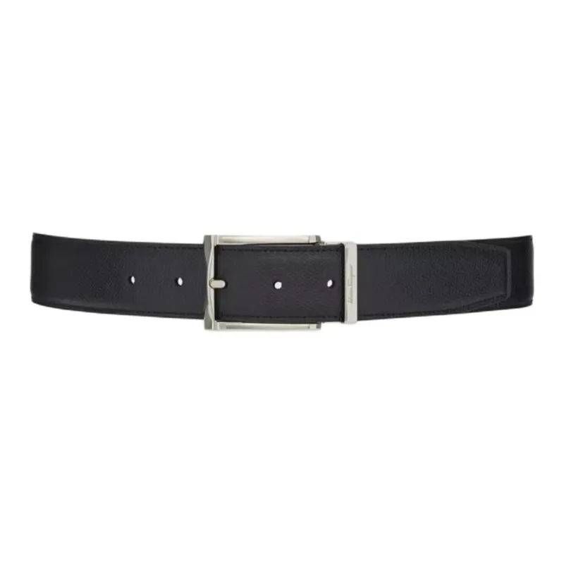 FERRAGAMO Cow Leather Leather Belts Men's Black 3.5CM-0