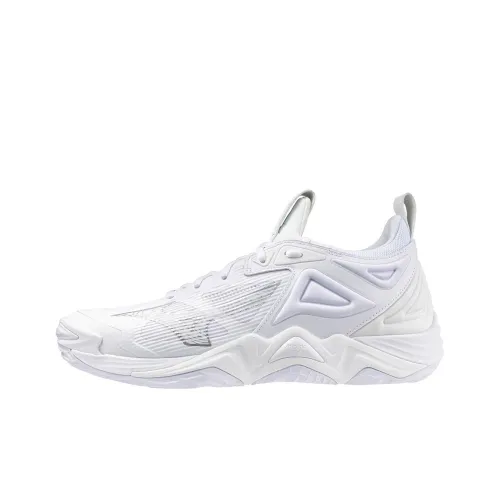 Mizuno Wave Momentum 3 Slip Resistant Low Top Training Shoes Women's Silver White