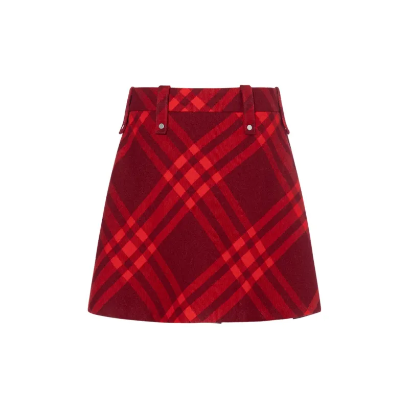 Burberry Plaid Pleated Mini Skirt-1