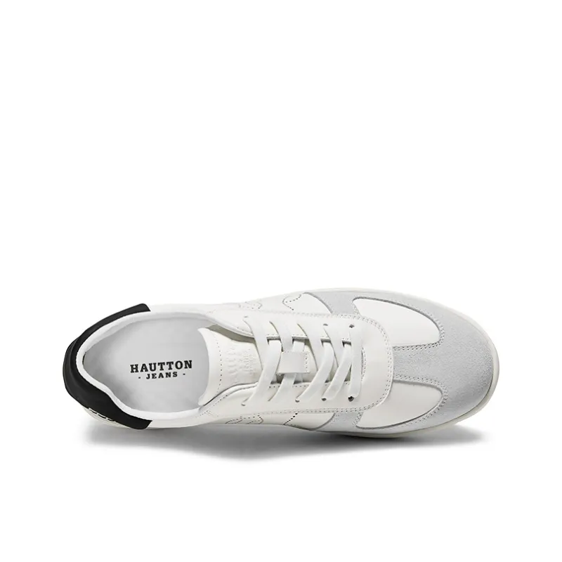 Hautton Jeans Low Top Skateboard Shoes Men's White Gray-3