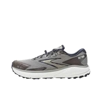 Brooks Divide Cushioned Wear Resistant Breathable Low Top Running Shoes Men's Taupe Gray